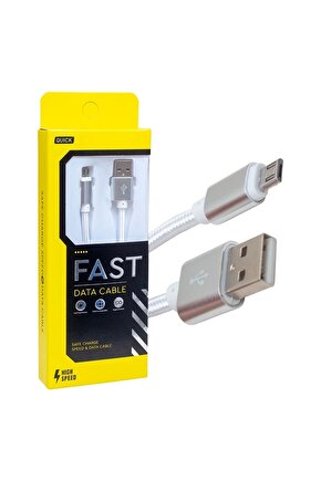 METAL ÖRGÜLÜ MICRO USB ŞARJ VE DATA KABLOSU (4767)