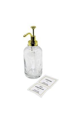 Yuvarlak Şeffaf Cam Sivi Sabunluk 500ml (4767)