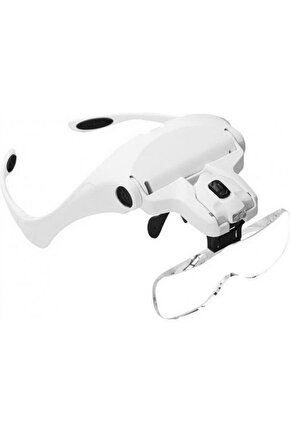 5 Lens 1.0x3.5x 2led Işıklı  Ile Ayarlanabilir Gözlük Büyüteç9892b2