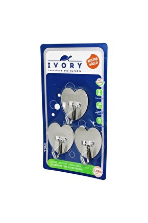 3 PARÇA  KALP - METAL YAPIŞKAN ASKI (4767)