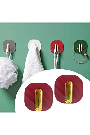 2li Yapışkanlı Retro Askılık Dolap Kapak Kulpu Kırmızı (4767)