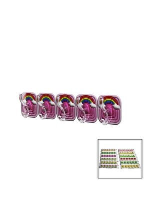 5PCS TEKLİ - ÇOKLU KULLANIM  MİKA KRİSTAL KOLLU  RESİMLİ YAPIŞKANLI  ASKI (4767)