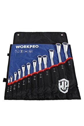 Wp202510 6-32mm 12 Parça Cr-v Profesyonel Iki Ağızlı Yıldız Anahtar Takımı Bez Taşıma Kılı