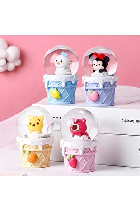 Mickey Mouse Işıklı Kar Küresi 7 Cm Alk3104