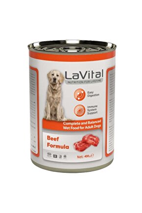 Lavital Biftekli Yetişkin Köpek Konservesi 400 gr
