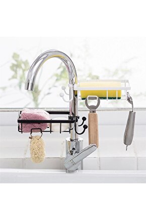 Paslanmaz Çelik Mutfak Banyo Musluğuna Sabitlenebilir Sabunluk (4767)