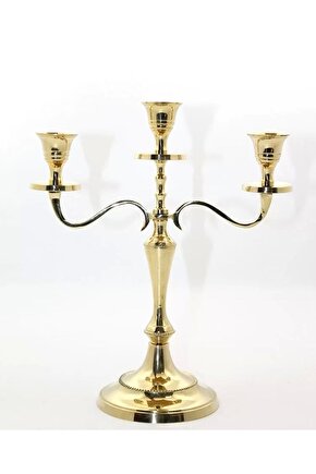 Pirinç 3lü Şamdan 4612