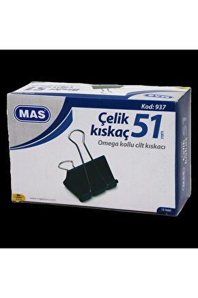 Çelik Kıskaç 51mm 12 Parça Omega Kollu Cilt Kıskaçı (4767)
