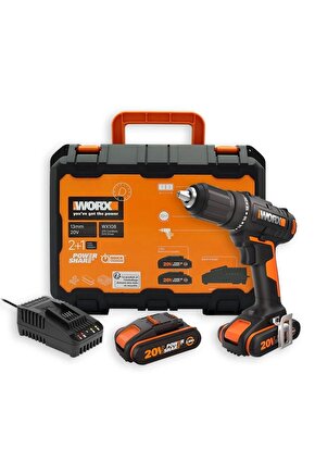 Wx108 20volt2.0ah. Li-ion Çift Akülü Profesyonel Şarjlı Matkap