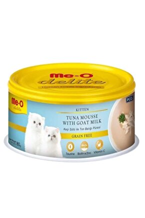 Meo Delite Tahılsız Keçi Sütlü Ve Ton Balıklı Yavru Konserve Kedi Maması 80 gr
