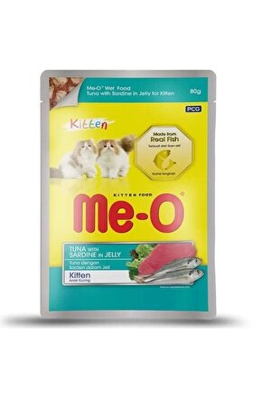 Meo Kitten Jöleli Ton Balık ve Sardalyalı Yavru Konserve Kedi Maması 80 Gr