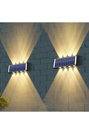 2 Adet 20 Watt, Güneş Enerjisi İle Çalışır Çok Kaliteli Dış Mekan Led Aplik Solar Bahçe Duvar Aplik