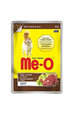 Meo Adult Jöle Biftekli Yetişkin Konserve Kedi Maması 80 gr