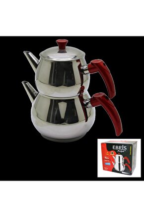 AİLE BÜYÜK BOY KÜRE ÇELİK ÇAYDANLIK SETİ ÜST: 1.2LT - ALT: 2LT (4767)