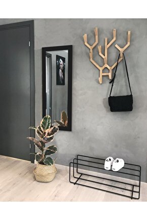 Dekoratif Retro Boy Aynası Siyah 110 X 48 Cm