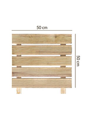 Ahşap Yer Karosu, Yer Döşeme, Ahşap Kaydırmaz Tırtıklı Döşeme Deck 50x50 cm