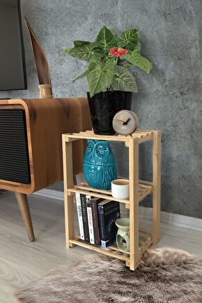 Ahşap Çok Amaçlı Rafkitaplıkayakkabılık Çam Rengi Küçük