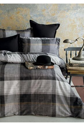 DUNLOE BLACK DİJİTAL BASKI PAMUK SATEN ÇİFT KİŞİLİK NEVRESİM TAKIMI