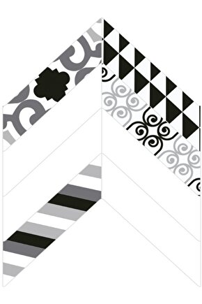 Illusion Beyaz-siyah Yarım Patchwork 40x60 - 944332