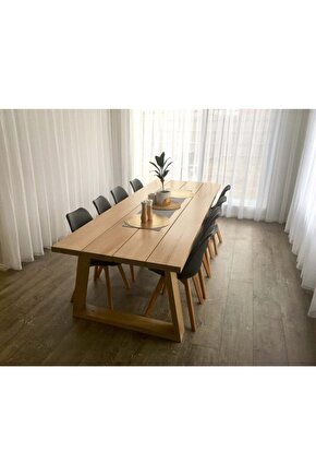 -nora- Doğal Naturel Ahşap Yemek  Toplantı  Çalışma Masası