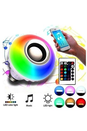 Bluetooth Hoparlör Akıllı Rgb Ledli Ampul Müzikli Lamba Ses Bombası Led Music Bulbapp