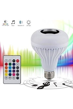Kumandalı Rgb Renkli Hoparlörlü Led Ampul Bluetooth