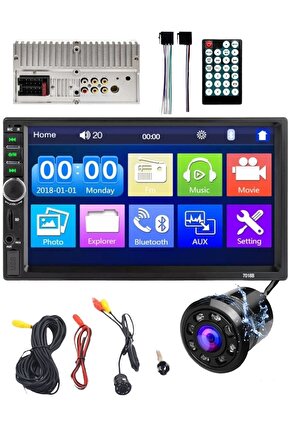 Bsv-9900 7 Inç Ekranlı Double Oto Teyp Geri Görüş Kamera Bluetooth Usb Sd Kart Radyo Aux Mp5 Çalar