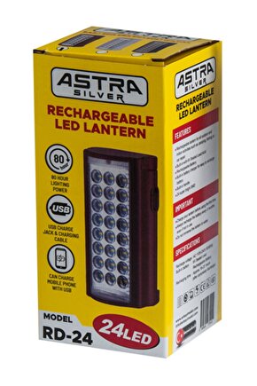 Astra Silver 24 Büyük Ledli 80 Saat Yanan Led Işıldak