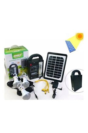 At-999 Solar Güneş Enerjili Aydınlatma Sistemi Kamp Lambası 3 Adet Lambalı En İyi Fiyat