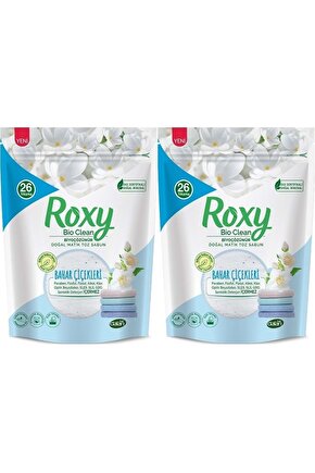 Roxy Bio Clean Matik Sabun Tozu 800gr Bahar Çiçekleri (2 Lİ SET) (52 YIKAMA)