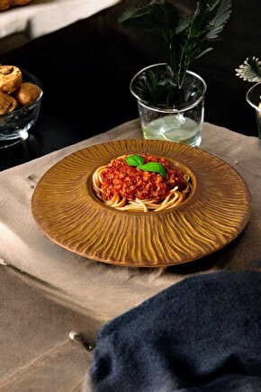 Mantra Porselen Makarna ve Salata Tabağı Çukur Dekoratif Tabak 28cm 1 Adet