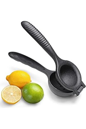 Orret Home Döküm Limon Sıkacağı Limon Presi Büyük Boy 24cm, Siyah Metal Limon Sıkacağı, Döküm Naran