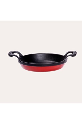 Demir Döküm Yumurta Sahanı İndüksiyon Uyumlu 22 Cm Kırmızı