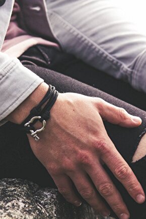 Unisex Krom Kilit Ip Kordon Ithal Premium Bileklik