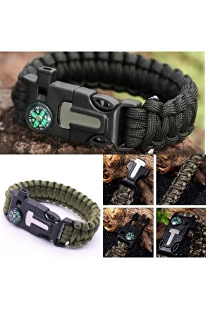 Survival kamp bilekliği, outdoor bileklik, tactical askeri hayatta kalma bilekliği.