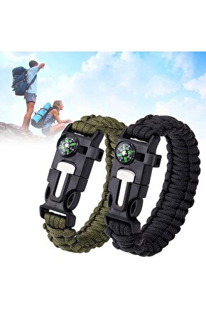 Acil Durum Taktiksel Paracord Hayatta Kalma Bilekliği Survival Çok Amaçlı Bileklik