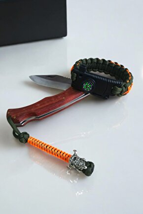 Paracord Survival Bileklik Ve Çakı Seti