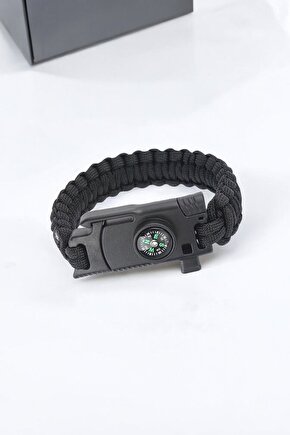 Paracord Survival Bileklik Bıçak Pusula Magnezyum Çubuğu İkaz Düdüğü
