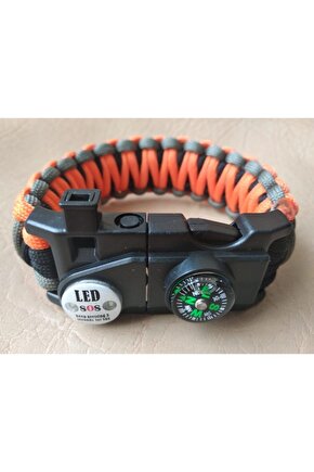 Paracord Survival Sos Led Işıklı Ateş Başlatıcılı 19 In 1 Bileklik