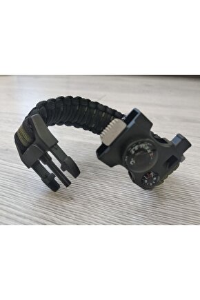 Paracord Kıng Cobra 15 In 1 Ateş Başlatıcılı Pusulalı Termometreli Bileklik