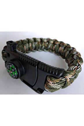 Cobra Survıval Bıçaklı Ateş Başlatıcı Pusulalı Outdoor Hayatta Kalma Bilekliği