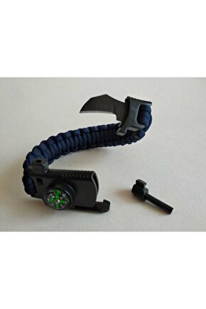 GADDAR Paracord Cobra Model Bıçaklı Pusulalı Ateş Başlatıcılı Survival Bileklik