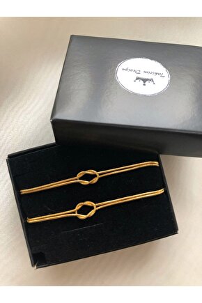 Düğüm Çift Bileklik Gold Renk