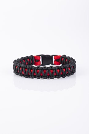 Kırmızı-siyah Paracord Bileklik