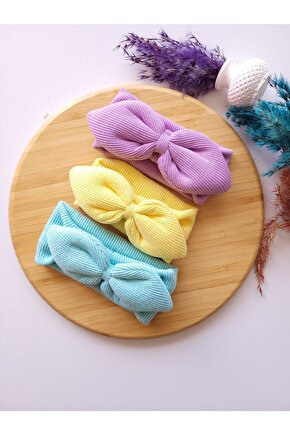 Kız Bebek & Çocuk Tavşan Kulak Bandana 3lü Set