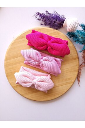 Kız Bebek & Çocuk Tavşan Kulak Bandana 3lü Set