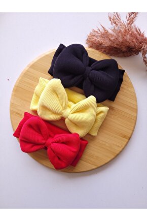 Kız Bebek & Çocuk Fiyonklu Bandana 3lü Set
