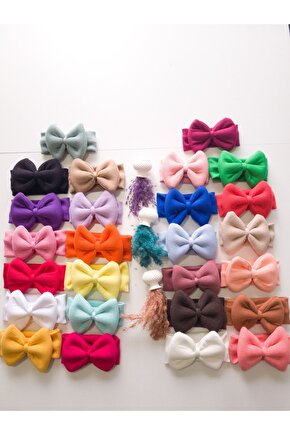 Kız Bebek & Çocuk Kaşkorse Fiyonklu Bandana 26lı Set