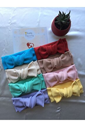 8li Kombin El Yapımı Ribana Kız Bebek Bandana