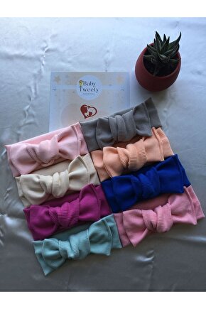 8li El Yapımı Ribana Kız Bebek Bandana